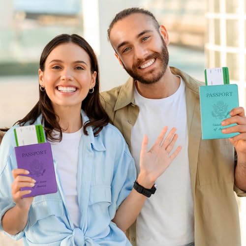 Cnycmy Passport Holder for Travel,Passport Cover Case with RFID - color: Simplicity-Purple