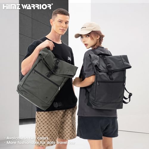 Laptop Backpack Rolltop Expandable, Black - color: Black