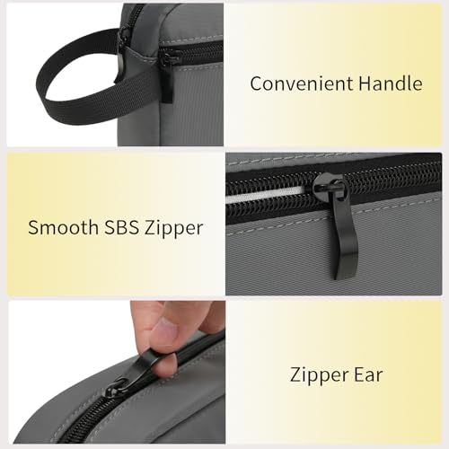 Travel Toiletry Bag for Men & Women, Hanging Cosmetic Organizer - color: Charcoal Gray