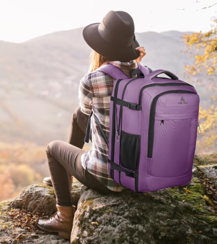 AREYTECO Carry On Backpack Airline Approved, Extra Large Laptop Backpack - color: Purple, size: 17.3 Inch (20''x13''x10'')