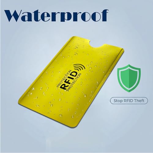 LESSBLE RFID Blocking Sleeves (8 Pack) | Secure Credit Card Protector & ID Shield | Waterproof, 4 Colors