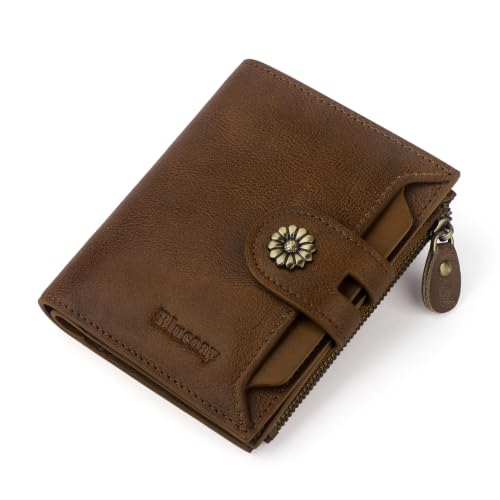 Wallet Women,RFID Blocking Womens Wallet,Leather Bifold Compact Small Wallet for Women Card Holder with Zip Coin Pocket(apricotbrown) - color: b8-apricotbrown