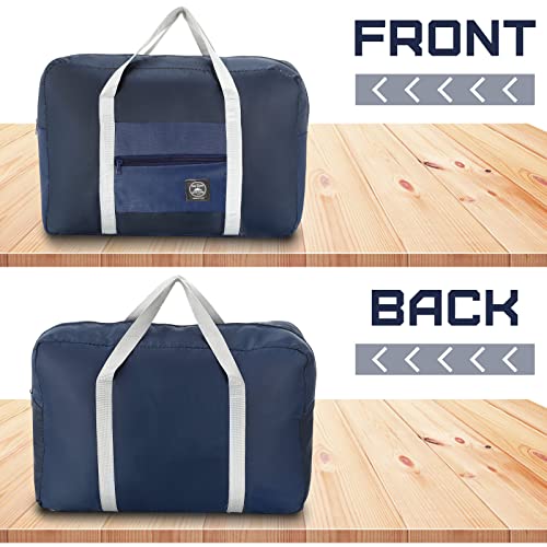 Amylove 12 Pcs Foldable Travel Duffel Bags for Gym,Navy Blue - color: Navy Blue
