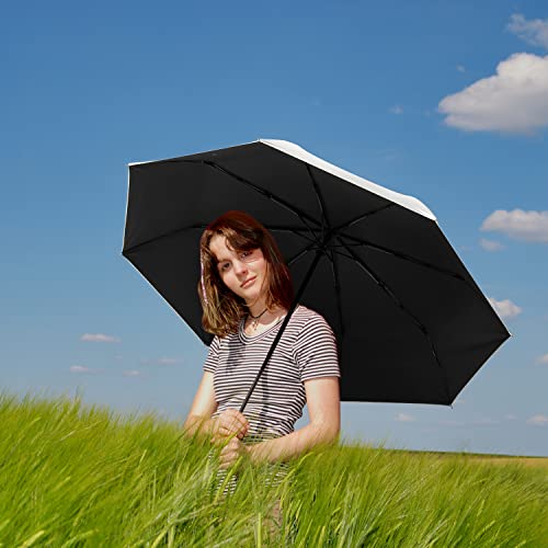 G4Free UPF 50+ UV Protection Travel Umbrella 42/46 Inch Auto Open Close - color: Black/Silver, size: 42 inch