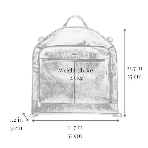 Leather Garment Bag Suit Carrier Slim Carry-on Garment Dress Protection Bag - color: Brown