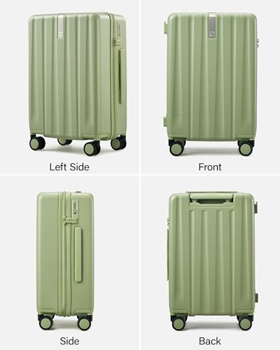 Hanke Upgraded Elite 29 Inch Extra Large Checked Luggage, PC Hard Shell Suitcases with Wheels, TSA Lock, Explosion-Proof Zipper Suitcase for Long Travel Men & Women,Bamboo Green - color: Bamboo Green, size: 29 Inch