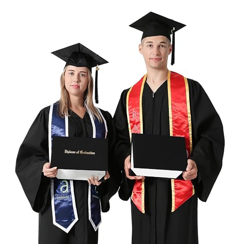 GraduationMall 8.5"x11" Smooth Padded Diploma Cover Certificate Holder Black,6-Packs - color: Black, size: 6 Packs