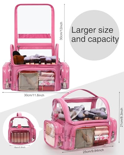 Makeup Brush Bag, Large Makeup Brush Holder Professional Makeup Artist - color: pink, size: S