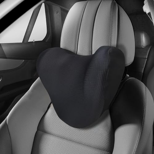 Super Soft Car Headrest Pillow, 100% Memory Foam Travel Car Neck Pillow - color: Pack of 1/Black/Super Soft