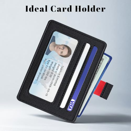 Airkit Small Slim ID Case, Womens Credit Card Holder Wallet, RFID Sleeve - color: Classic Black