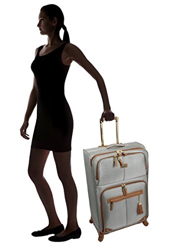 Steve Madden Designer Luggage Collection - 3 Piece Softside Expandable Lightweight Spinner Suitcase Set - Travel Set includes 20 Inch Carry on, 24 Inch & 28-Inch Checked Suitcases (Harlo Gray) - color: Harlo Gray