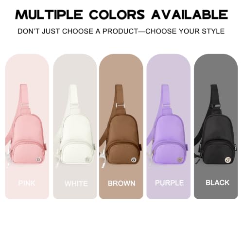 Goloni Small Sling Bag for Women Waterproof Nylon Crossbody Bag Mini Sling Backpack Lightweight Front Chest Bag for Travel Running Hiking Light Pink - color: Light Pink