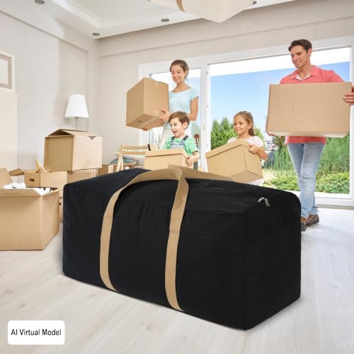 Canvas Storage Duffle Bag, Black, 31''x15''x15'', 1 Count - color: BLACK