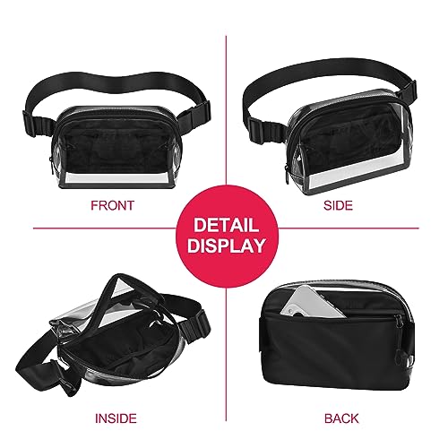 Clear Fanny Pack Stadium Approved Samll Waist Bag - color: Blacbb1