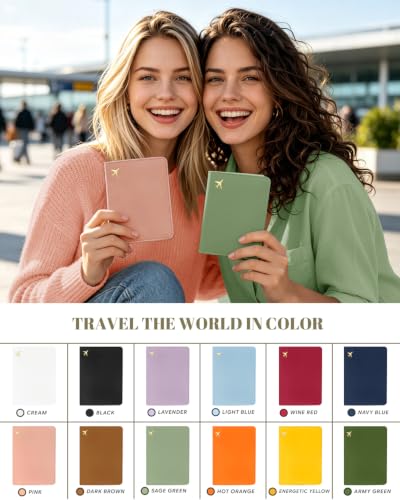 Passport Holder for Travel - RFID Blocking for Women & Men - color: Pink