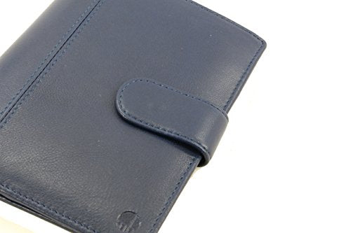 Genuine Sheep Leather Smart Family Size Passport Travel Wallet/Holder - (Blue) - color: Blue