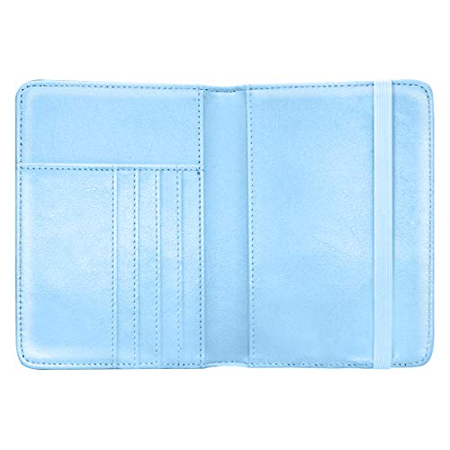 Coco Rossi Passport Holder for Travel Women Slim RFID Passport Cover Wallet - color: Blue Marble