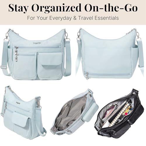 Baggallini Modern Everywhere Crossbody Bag for Women 11x9x4.5 Rfid Hobo Bag - color: Pool