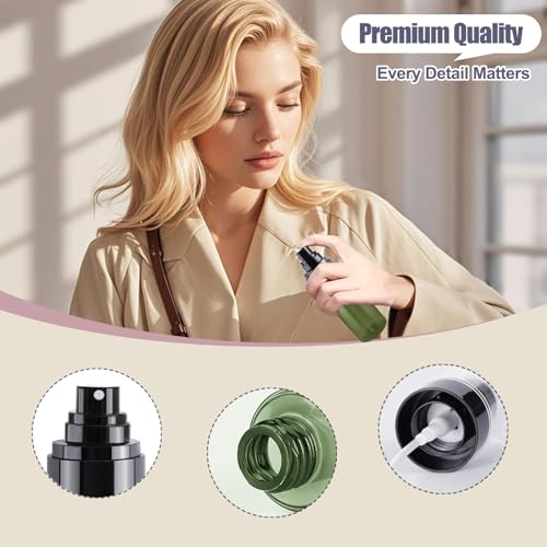 3PCS 50ml Mini Spray Bottles for Travel – Refillable Small Spray Bottle Set with Fine Mist Spray Bottles for Facial Mist, Toners, Perfume - color: Green - 1.7oz