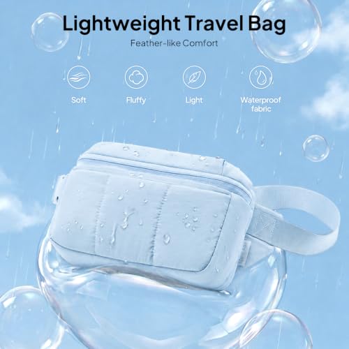 TOPEAST Fanny Pack for Women 3.5L Waist Pack with Water Bottle Holder, Light Blue - color: Baby Blue