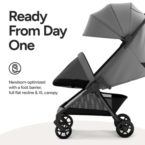 Mompush Nexis Carbon Fiber Travel Stroller with Travel Bag, Carry-On, Grey - color: Grey