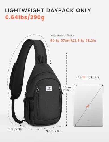 SKYSPER Sling Bag RFID Cross Body Bag Anti Theft Crossbody Backpack Travel Shoulder Daypack(Black) - color: Black
