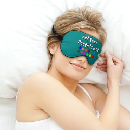 Personalized Eye Mask 1-200 Pcs Custom Eye Cover for Men&Women Customized Eyeshade with Adjustable Strap for Sleeping Travel Work Naps, Darkcyan - color: Darkcyan