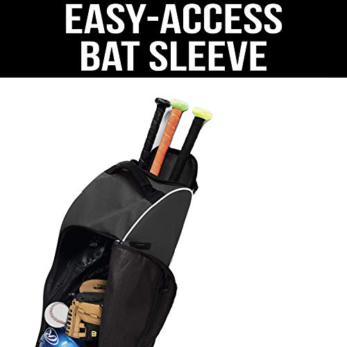 Athletico Rolling Baseball Bag Black