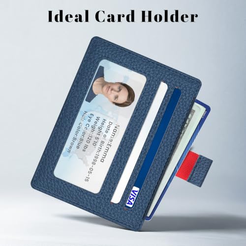 Airkit Small Slim ID Case, Womens Credit Card Holder Wallet, RFID Sleeve - color: Navy Blue