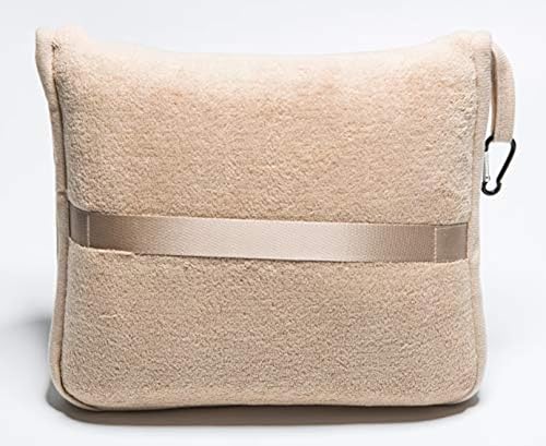 BlueHills Premium Soft Long Travel Blanket Pillow Tall, Airplane - Beige | Tall Travel Blanket Pillow in Bag, Backpack Clip, Ultrasoft Compact & Large, Long Flight Throw, Plane Essential Accessories - color: Beige-long-t053