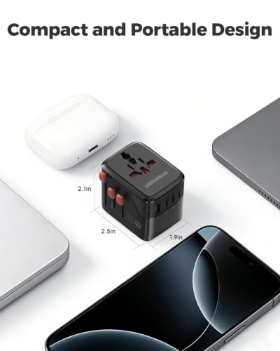 범용 여행용 어댑터, USB 4개가 있는 국제 전원 어댑터(PD 20W)