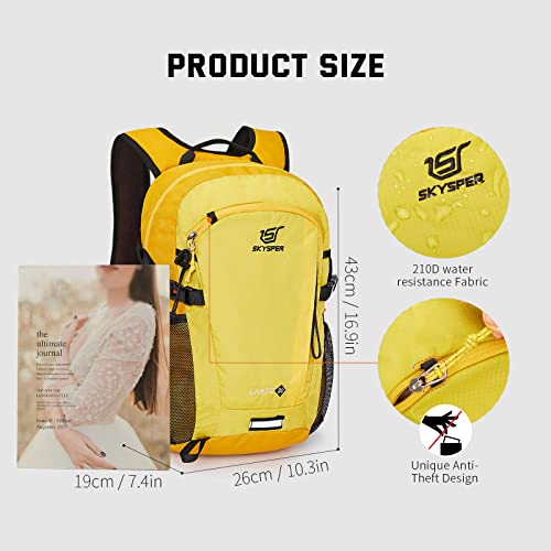 SKYSPER Small Hiking Backpack, 20L Lightweight Travel Backpacks Hiking Daypack for Women Men - color: Lantc20-yellow, size: 20 l