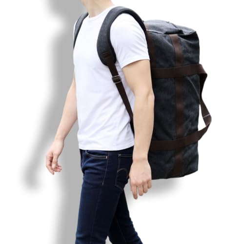 Large Canva Travel Duffle Bag Heavy Duty - color: Dark Grey