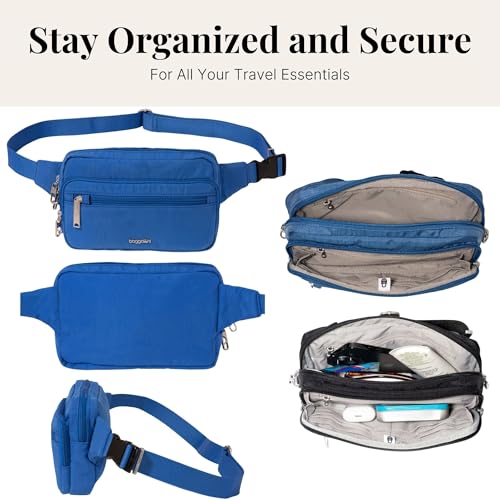 Baggallini Securtex Anti-Theft Belt Bag - color: Lapis