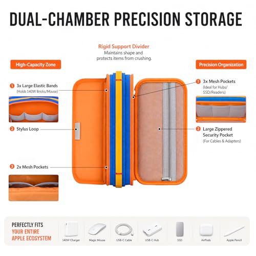 Electronics Organizer Travel Case, Phone Lanyard, Upright, Unisex - color: Case+Phone Lanyard