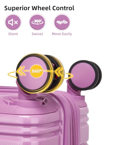 LARVENDER Carry On Luggage 22x14x9 Airline Approved, Suitcases with Wheels - color: Berry 2