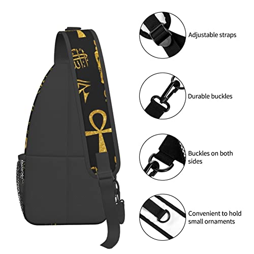Sling Backpack For Men Hiking Daypack Crossbody Shoulder Bag Travel Chest Pack - color: Ankh,cross