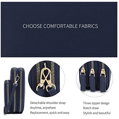 myfriday Touch Screen RFID Phone Crossbody Purse with 2 Straps for Women - color: A-blue