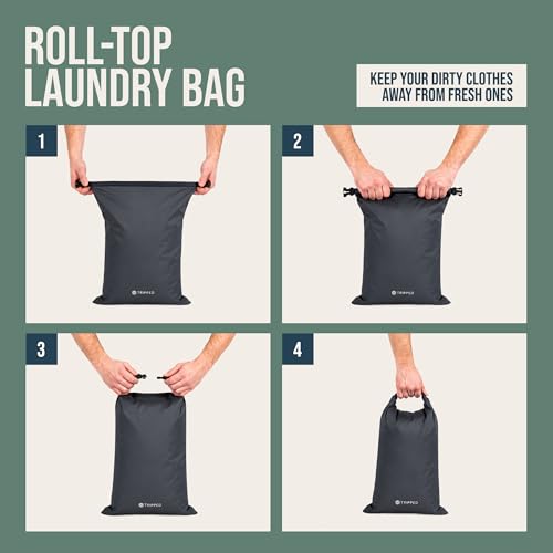 TRIPPED Travel Gear Large Compression Packing Cubes 7-Piece Set for Travel - color: Grey and Orange-Mesh