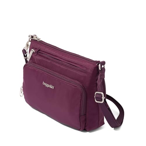Baggallini Securtex Anti-Theft Keepsake Crossbody - color: Mulberry
