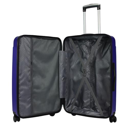 World Traveler Dejuno 콘월 경량 하드사이드 스피너 수하물, 네이비, Dejuno 콘월 경량 하드사이드 스피너 캐리어 - color: 네이비, size: Medium Checked