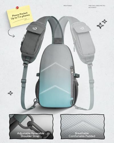 WATERFLY Small Crossbody Sling Bag: 8L Lightweight RFID Anti-Theft Travel - color: Grey