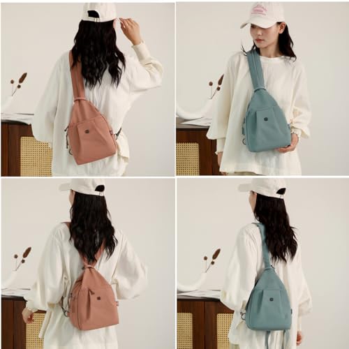 3-in-1 Convertible Backpack Chest Sling Crossbody Women Travel Lightweight - color: Brick Red