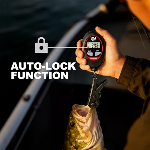 SNAIL TRAIL 100 lbs Digital Fishing Weight Scale & 4.6'' Fish Lip Gripper - color: Black & Gripper