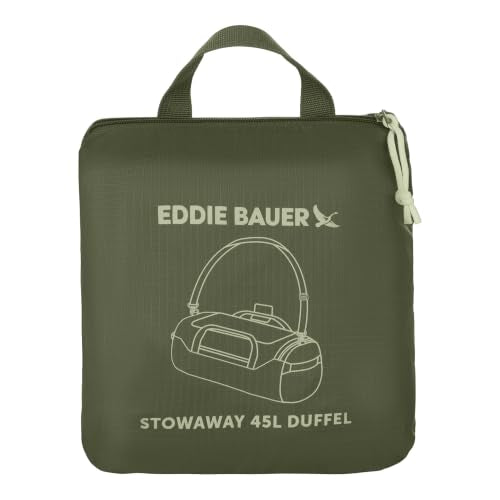 Eddie Bauer Stowaway Packable Duffel Bag | Travel | Foldable | Lightweight | Durable | Ripstop Polyester, 45L, Irish Moss - color: Irish Green