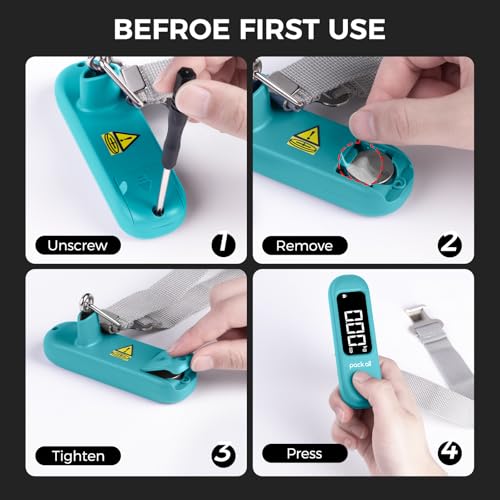 pack all Digital Luggage Scale for Travel, 110Lbs Capacity, 0.1Lb Precision - color: Malachite Blue