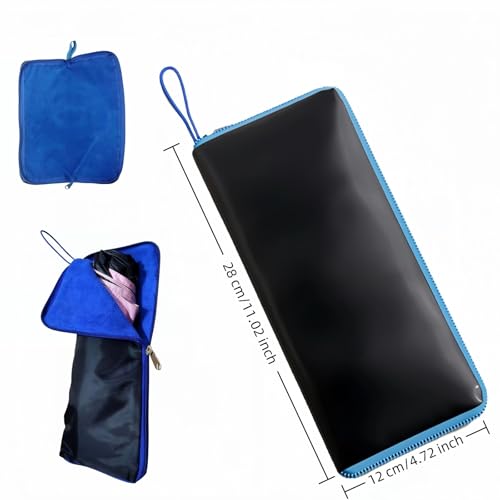 Dual-Sided Wet Umbrella Sleeve - Waterproof Oxford Fabric & Super Absorbent Microfiber, Portable Carry Pouch for Travel & Commute, Fits Most Umbrellas, Leak-Proof Zipper