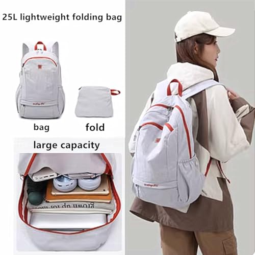 Fold Backpack-Lightweight Waterproof Packable Backpack for Travel and Outdoor, 25L Hiking Bag for Man and Women (24qhuang)