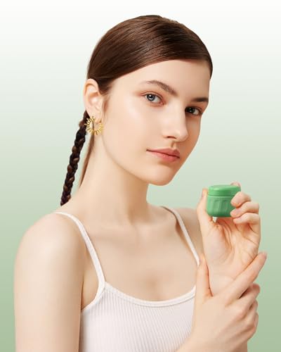 Mrsdry Travel Containers for Toiletries, TSA Approved Travel Size Toiletries 4 Pack, Refillable Containers, With Clear Bag, Leak Proof Silicone Jars, Essentials Creams Jars Carrying Small Items - color: Water Green, size: 1 OZ (30ML)