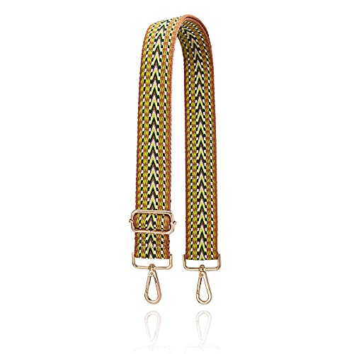 S-Jacorry Purse Strap Replacement Crossbody Wide Shoulder Strap Adjustable Canvas Straps Handbag Strap Replacement Belts - color: Gold Buckle-120